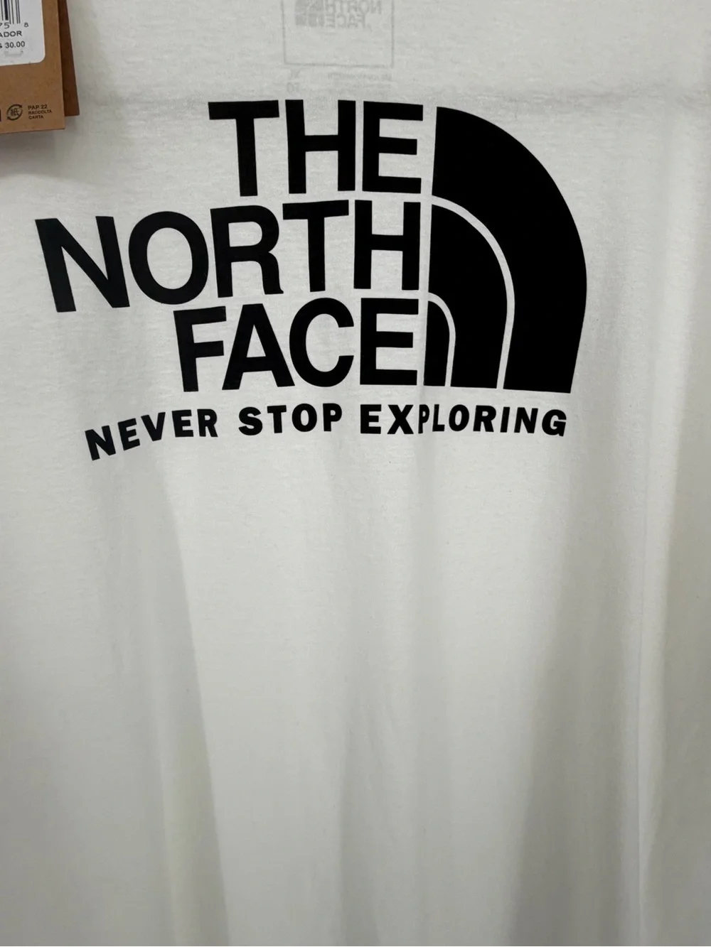 The North Face Men’s White Crew Neck Tee with Black Logo